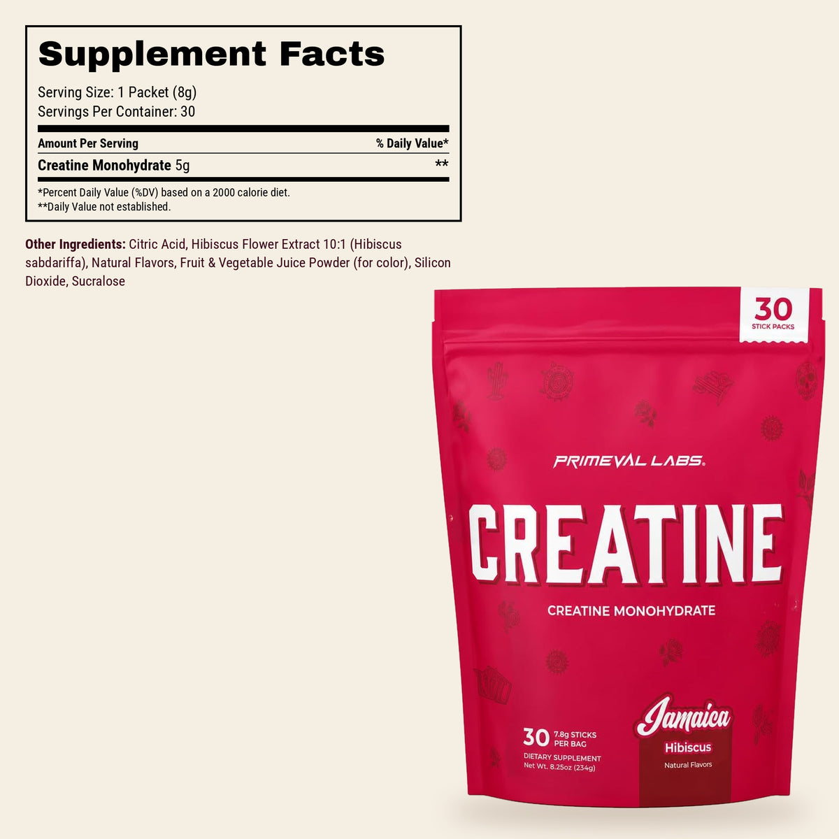 Creatine Monohydrate Stick Packs - 30 Servings