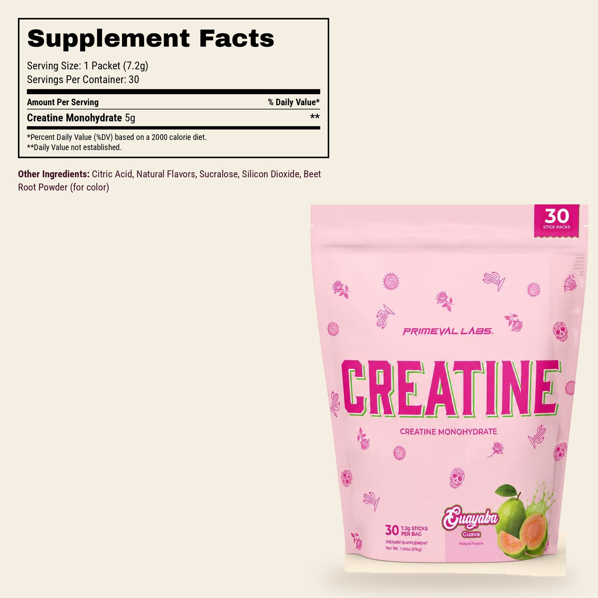 Creatine Monohydrate Stick Packs - 30 Servings