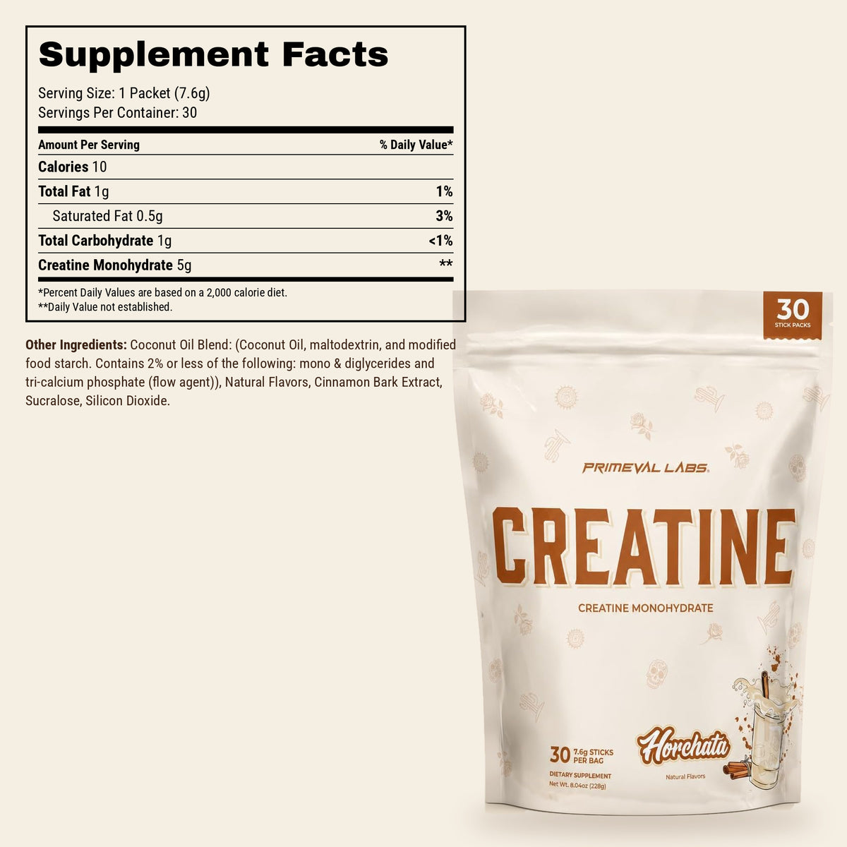 Creatine Monohydrate Stick Packs - 30 Servings
