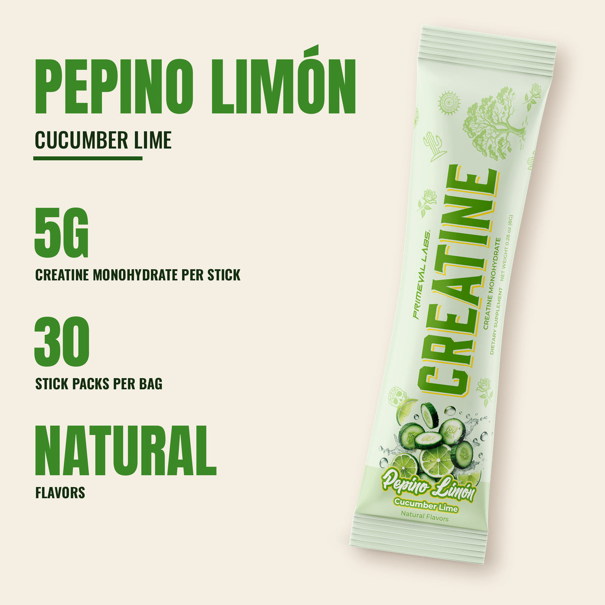 Creatine Monohydrate Stick Packs - 30 Servings