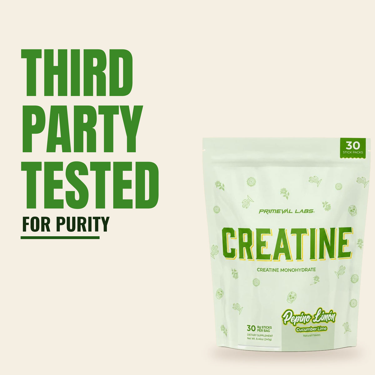 Creatine Monohydrate Stick Packs - 30 Servings
