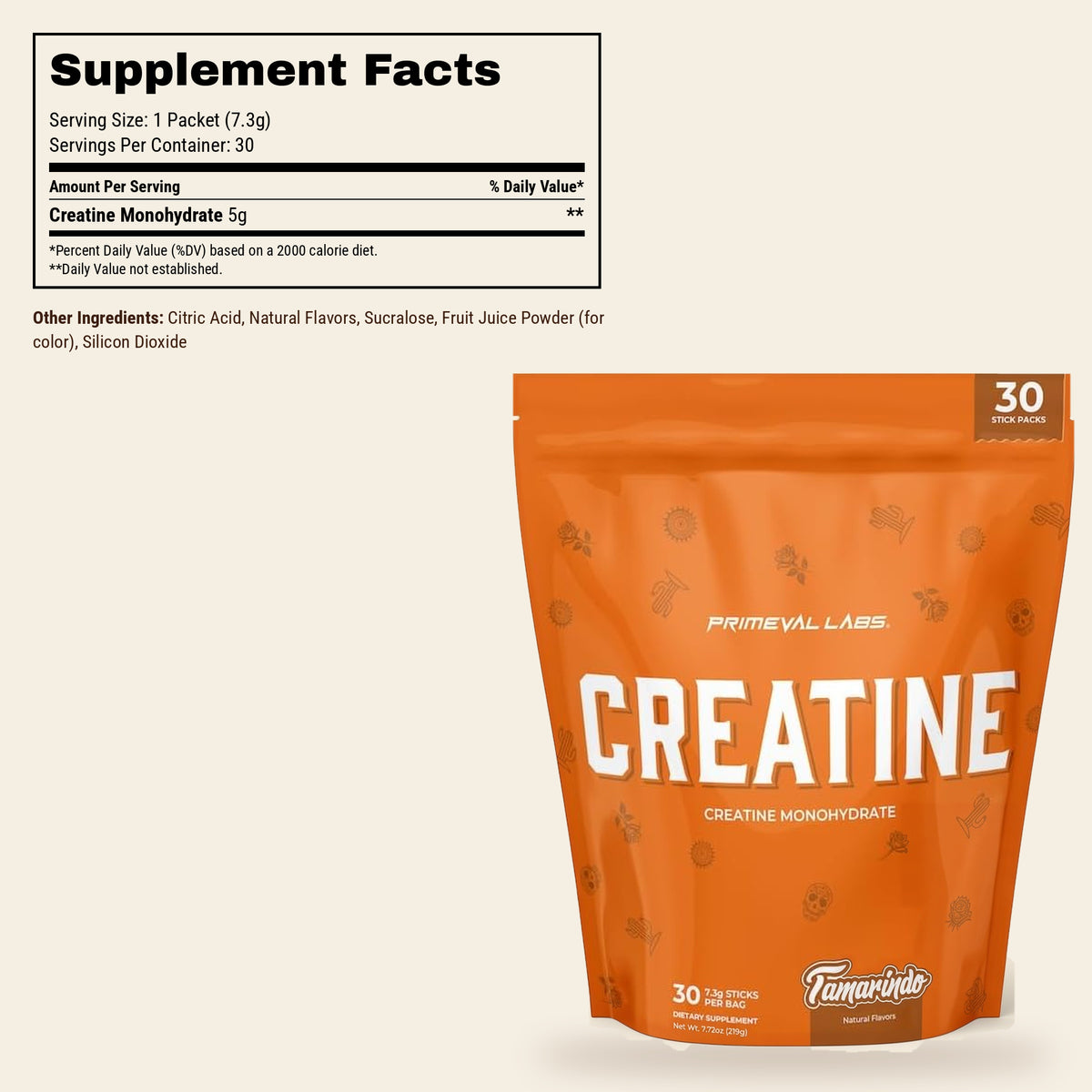 Creatine Monohydrate Stick Packs - 30 Servings